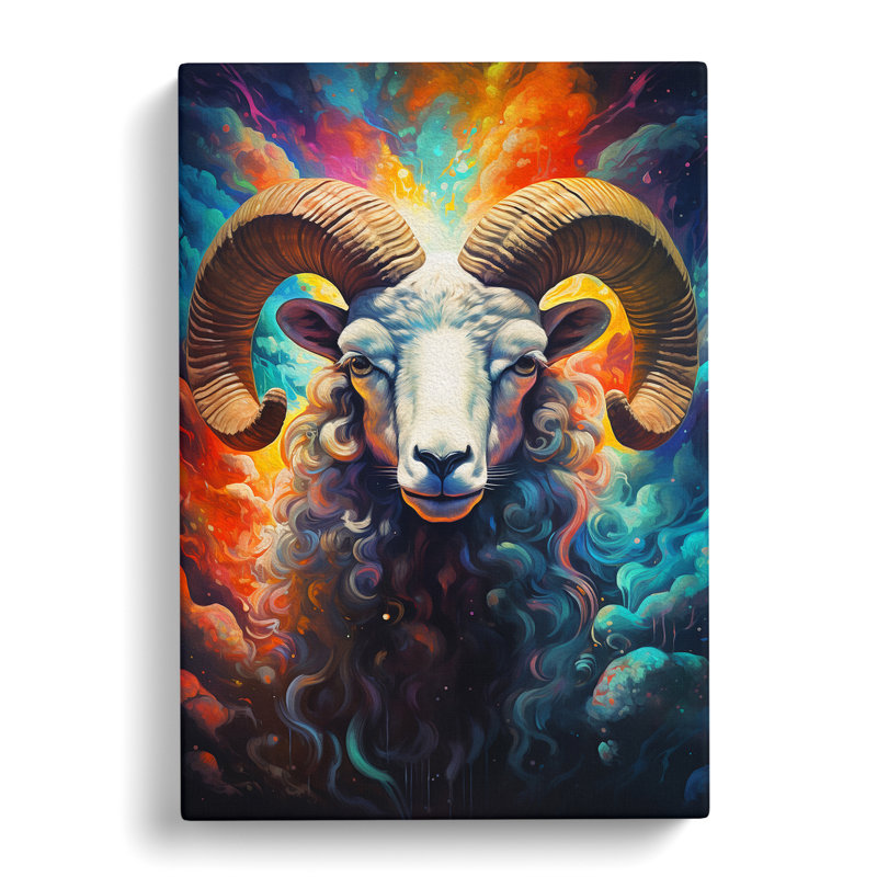 Ram Sheep Futurism - Wrapped Canvas, 60cm H x 40cm W x 3cm D