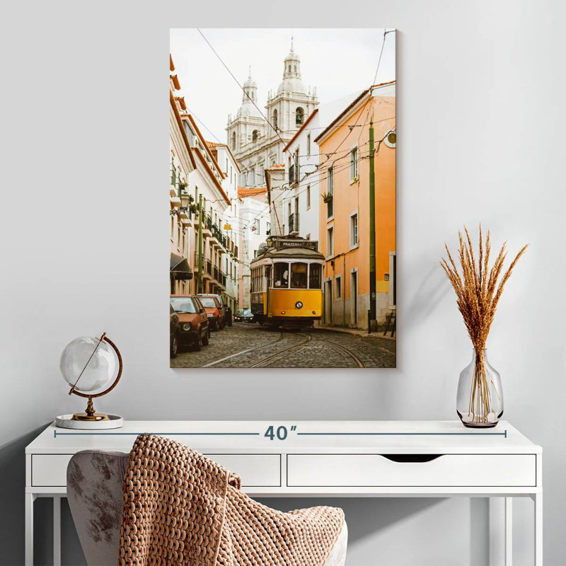 Mehar Alfama Yellow Tram, 30" H x 20" W