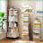 Bookshelf, 5-Tier 360° Rotating with Wheels &amp; Drawer, Warm White Space-Saving | MDF | White-1043141112