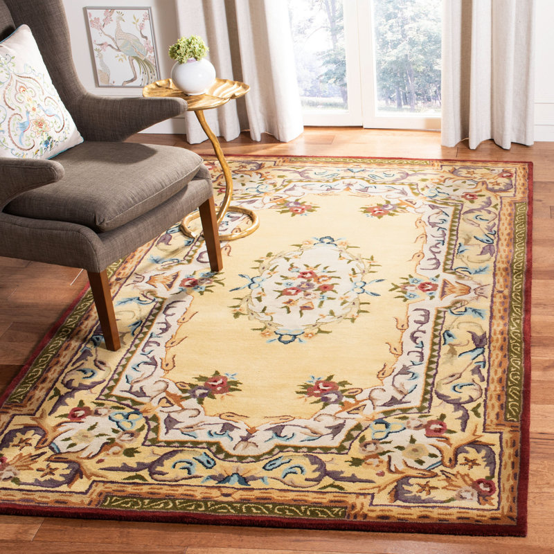 Bedgood Hand Tufted Wool Oriental Rug, Rectangle 9' x 12'