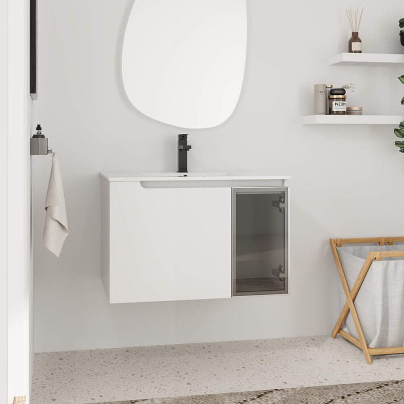 Ensemble de meuble-lavabo simple 30 po avec plateau en céramique Quorin, 30''