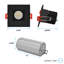 Projecteur carré à DEL 2 pouces LUXRITE avec garniture interchangeable, boîte en J, 8 W, 600LM, 5CCT, faisceau 60 °, à intensité variable, Twist N’ Lock, paquet de 4 noir-121388170