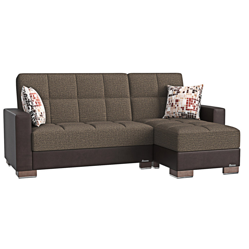 Chaise longue rembourrée convertible avec rangement