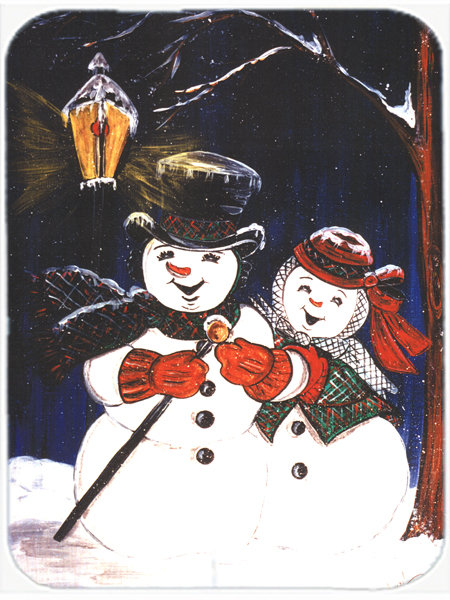 Planche à découper en verre couple Snowman