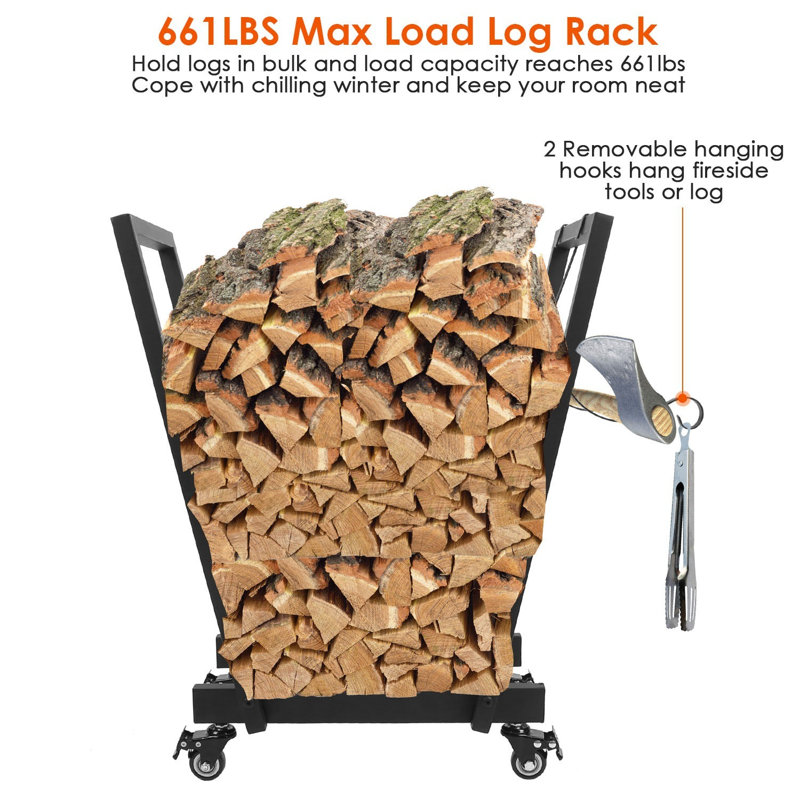Caroyn 18.5'' W Iron Log Rack