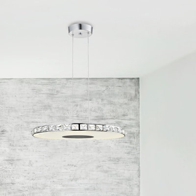 1 - Light Chrome LED Crystal Pendant