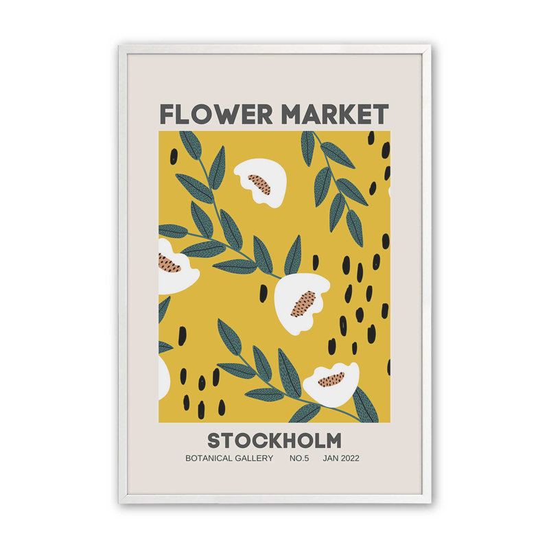 Stockholm Flower Market Poster Print, 25" H x 19" W, Opaque White