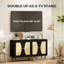 Buffet Boho, armoire avec tablettes réglables, noir