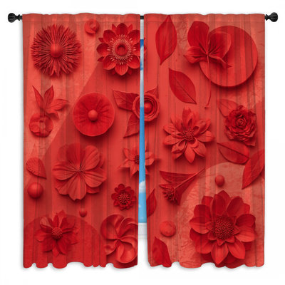Rideaux de fenêtre en papier Red Flowers