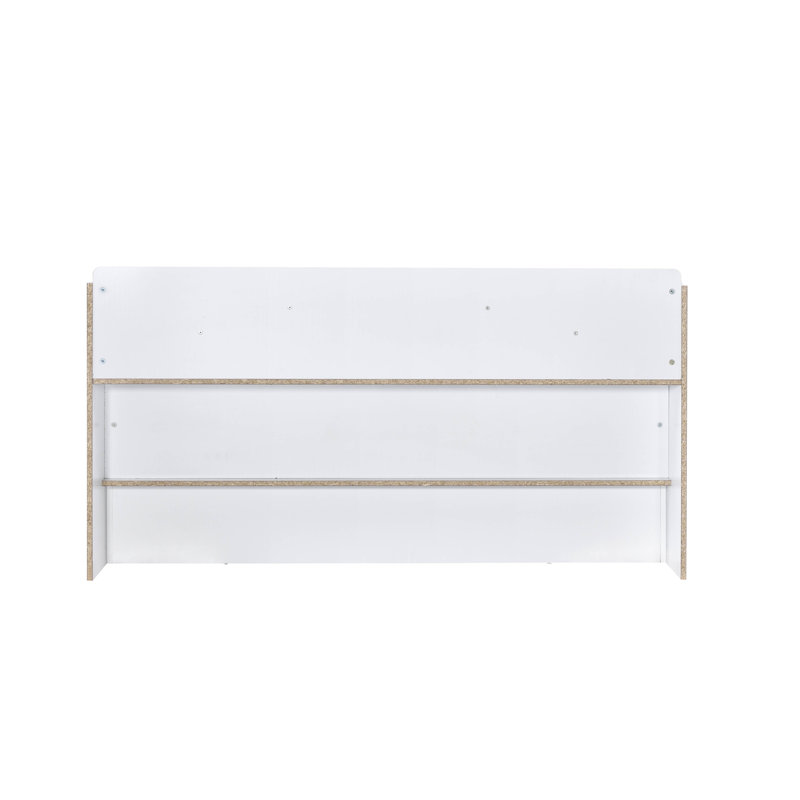 Lit avec rangement, Blanc, Grand lit