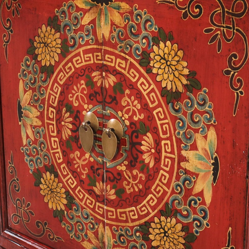Meuble télé rouge rétro