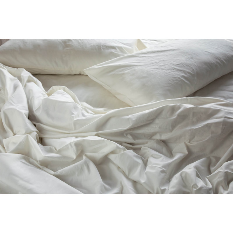 Ensemble de draps en percale 100% coton 300 fils Percale, Ensemble de draps pour grand lit + un drap-housse , Ivoire