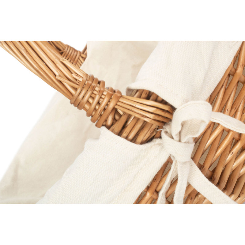 Wicker Lined Shopper Basket, Brown, 35cm H x 33cm W x 38cm D