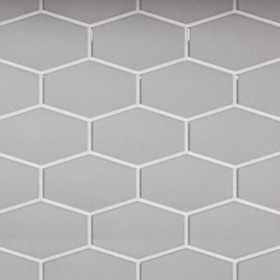 Long Hex 10.60in.x11 in. Glass Mosaic Tile