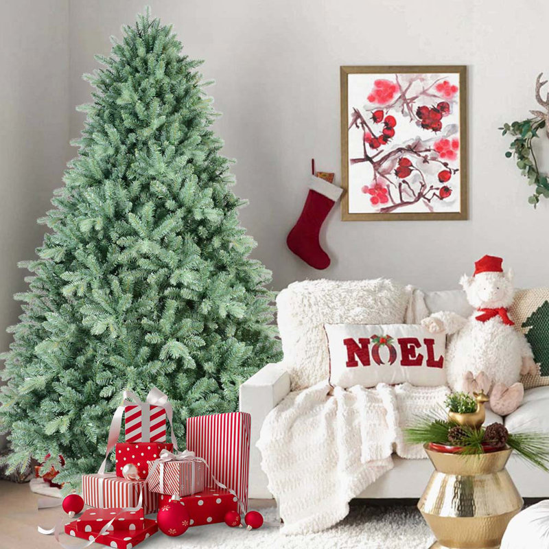Arbre de Noël 4 pi teinté bleu-vert, H 4 pi, Non