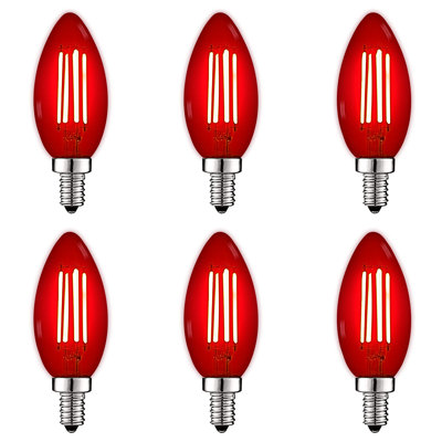 4.5 Watt (40 Watt Equivalent), B11 LED Candle Bulb, Colored Light Bulb, E12/Candelabra Base