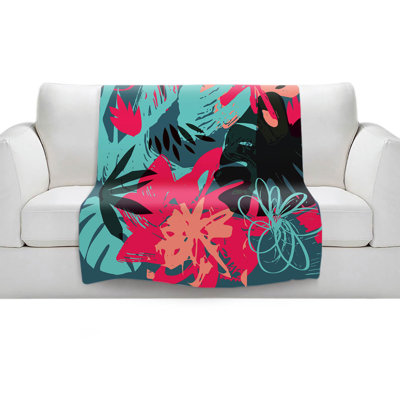 Couverture sherpae 4 doux à fleurs graffitis