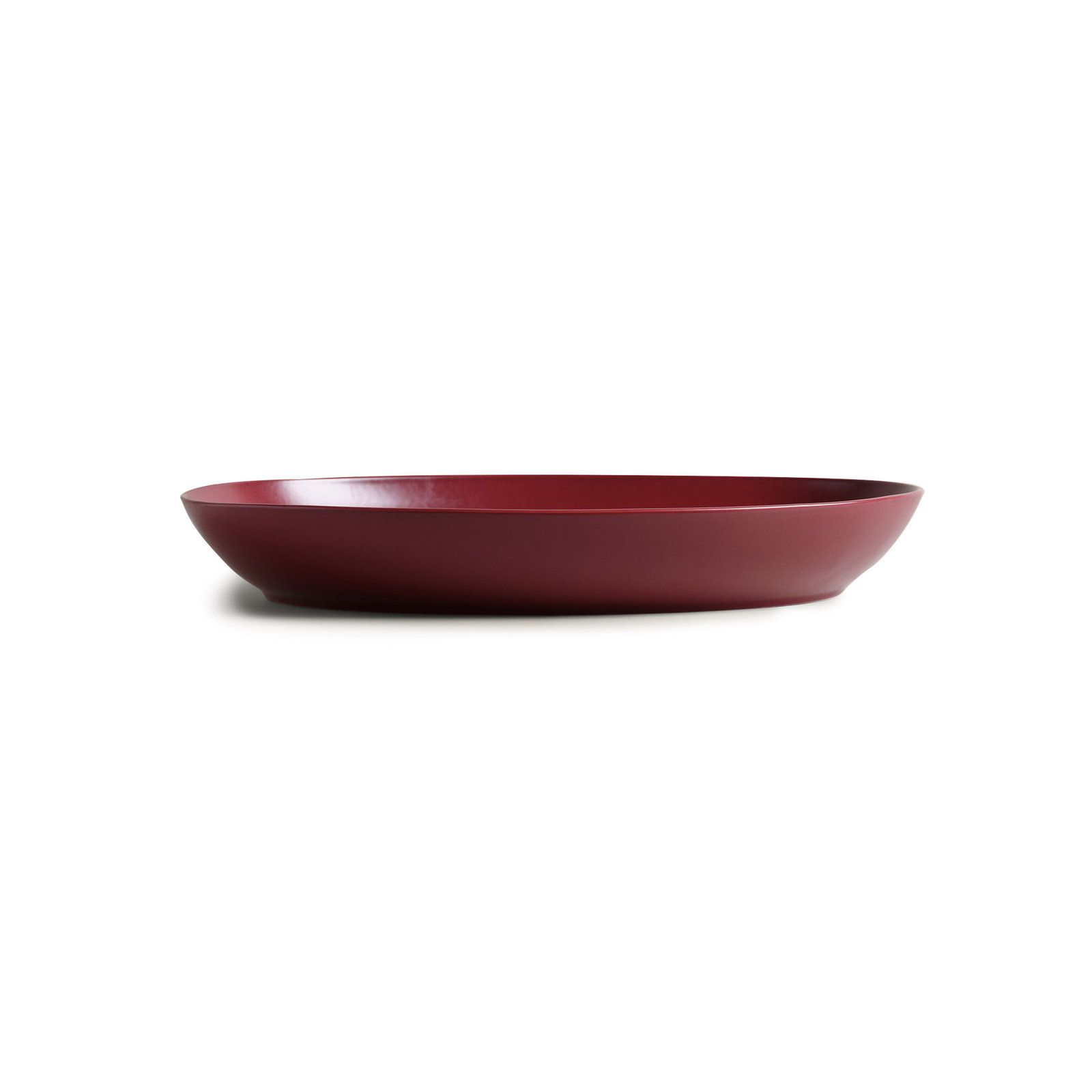 Ceramic Low Oval Serving Bowl, Plum
