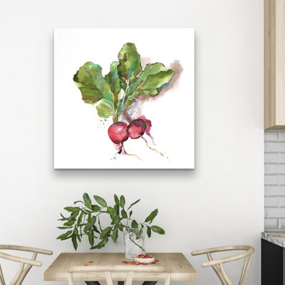 Watercolor radish - 32"x32" art on canvas