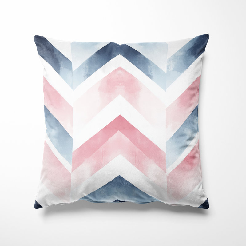 Coussin contemporain à motif de chevrons Boho, H 20 po x l 20 po