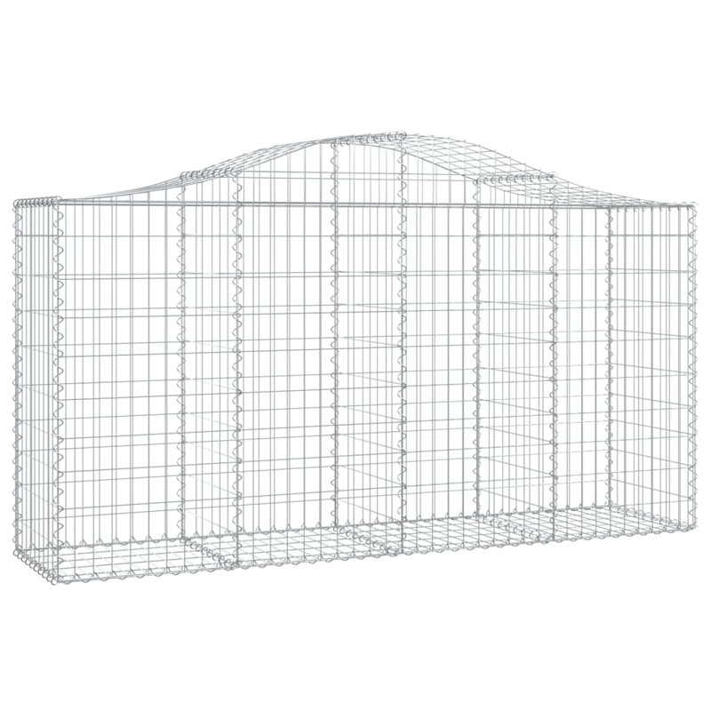 Arched Silver Galvanized Iron Gabion Basket Garden Barrier