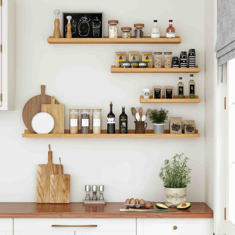 2 -Piece Floating Shelf, Natural Oak