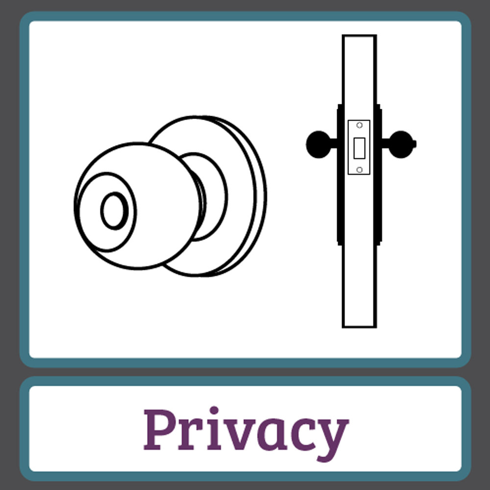 Privacy (Bed & Bath) Providence Knob with Rectangular Rose