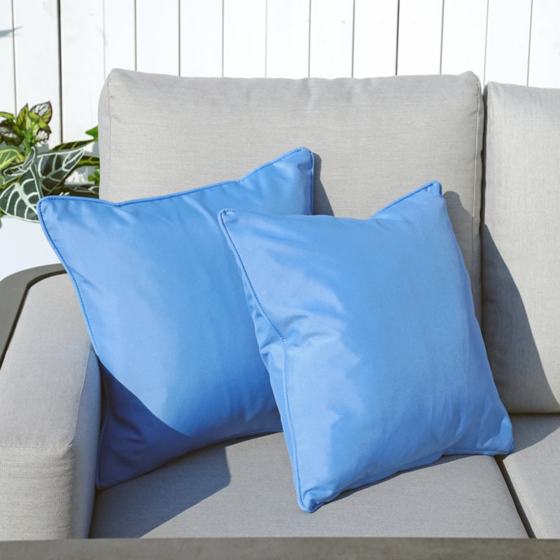 Outdoor Reversible Throw Pillow, Blue