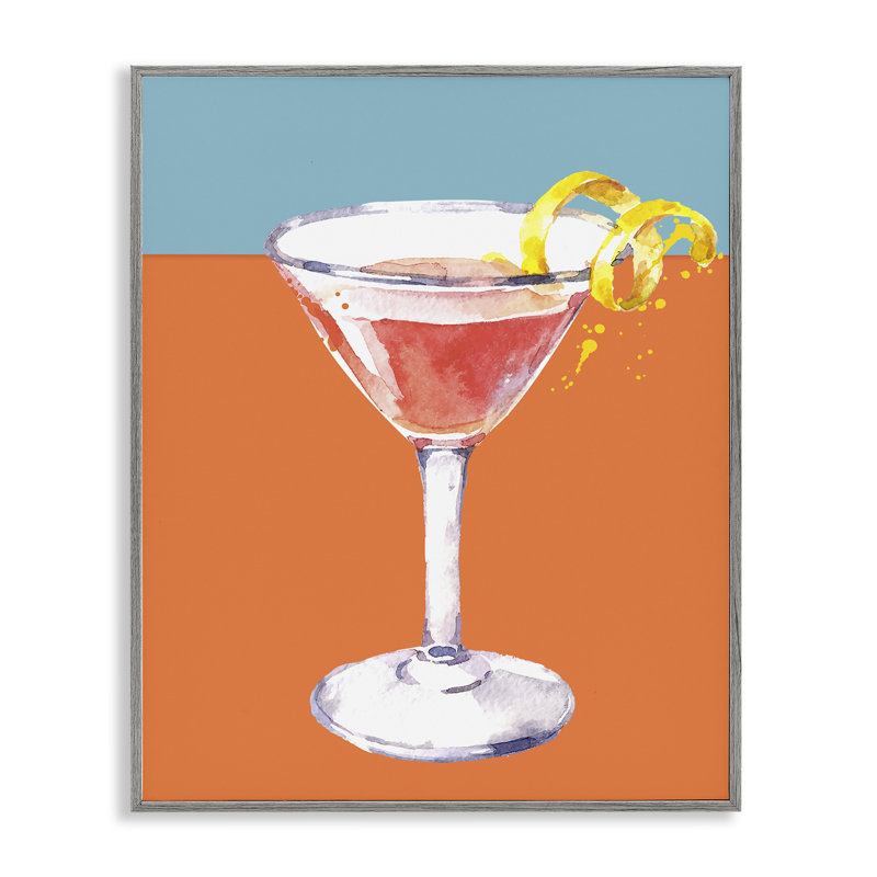 Cocktail sur des teintes bloquées, estampe numérique, design par Susan Jill, H 20 po x l 16 po, Estampe numérique Farmhouse