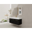 Meuble-lavabo mural 48 po avec lavabo et support de rangement, lavabo en résine à rebords épais, ensemble KD