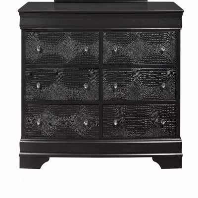 Commode crocodile gris métallique