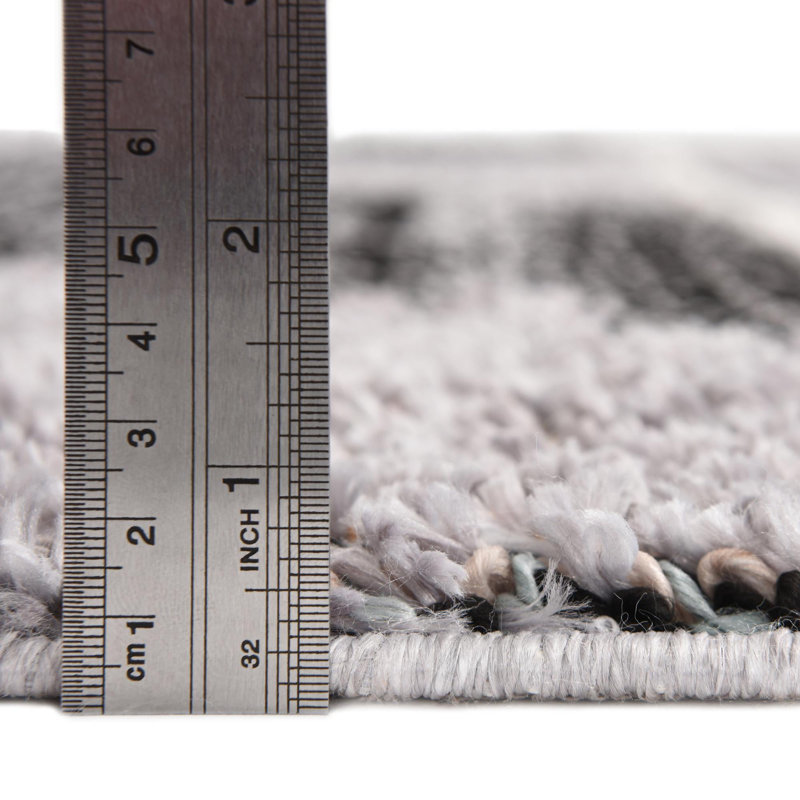 Gosnold avec motif géométrique gris, Tapis de couloir 2 pi x 12 pi
