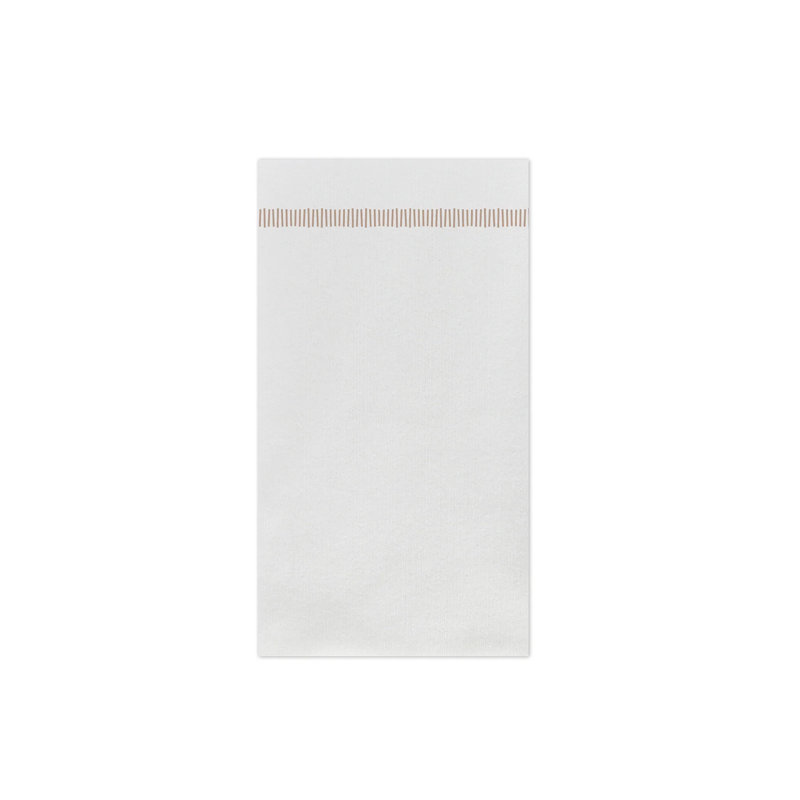 Serviettes d'invité à franges papiersoft, Blanc / Lin
