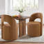 Chaise rembourrée en cuir véritable Neta