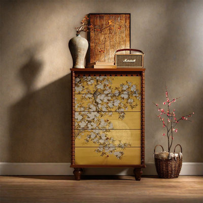 Armoire de rangement à cinq tiroirs à cadre en bois