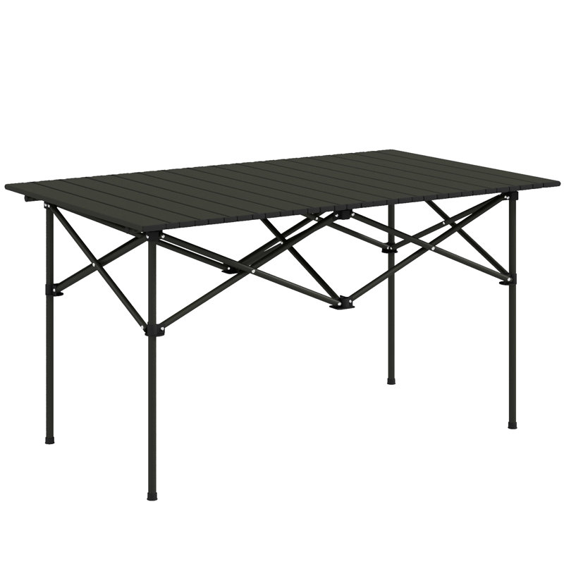 Nyimah Rectangular Metal Folding Outdoor Camping Table , 95cm cm W 55cm cm D, Black