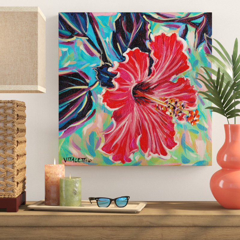 « hawaii beauté i », peinture sur toile tendue, H 18 po x l 18 po x P 2 po