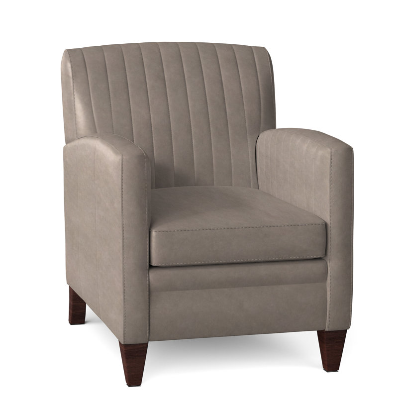Barnabus Leather Club Chair, Outsider Raven Genuine Leather, Mahogany