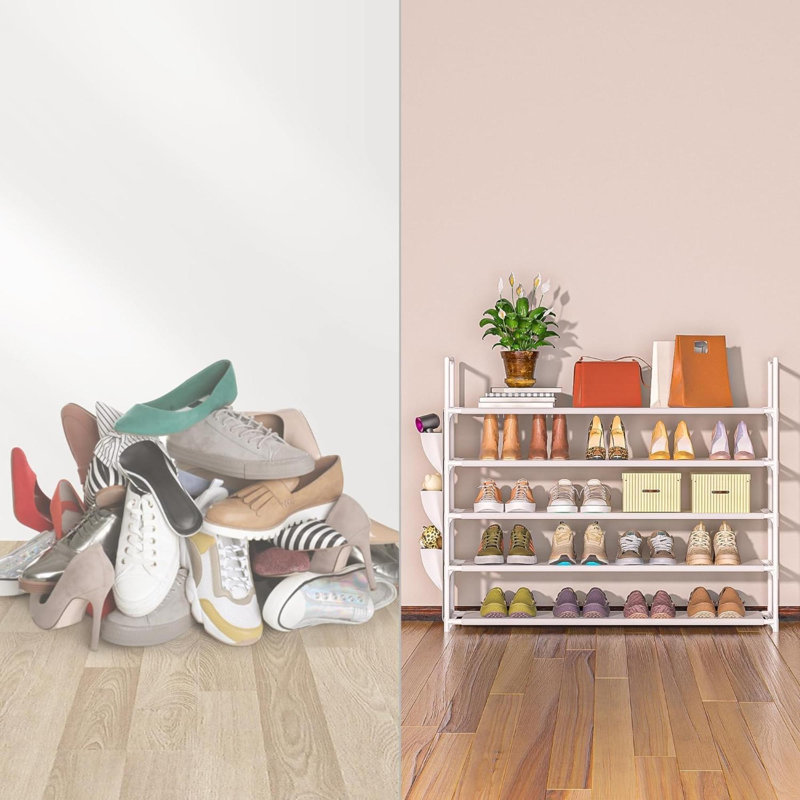 25 Pair Shoe Rack, White