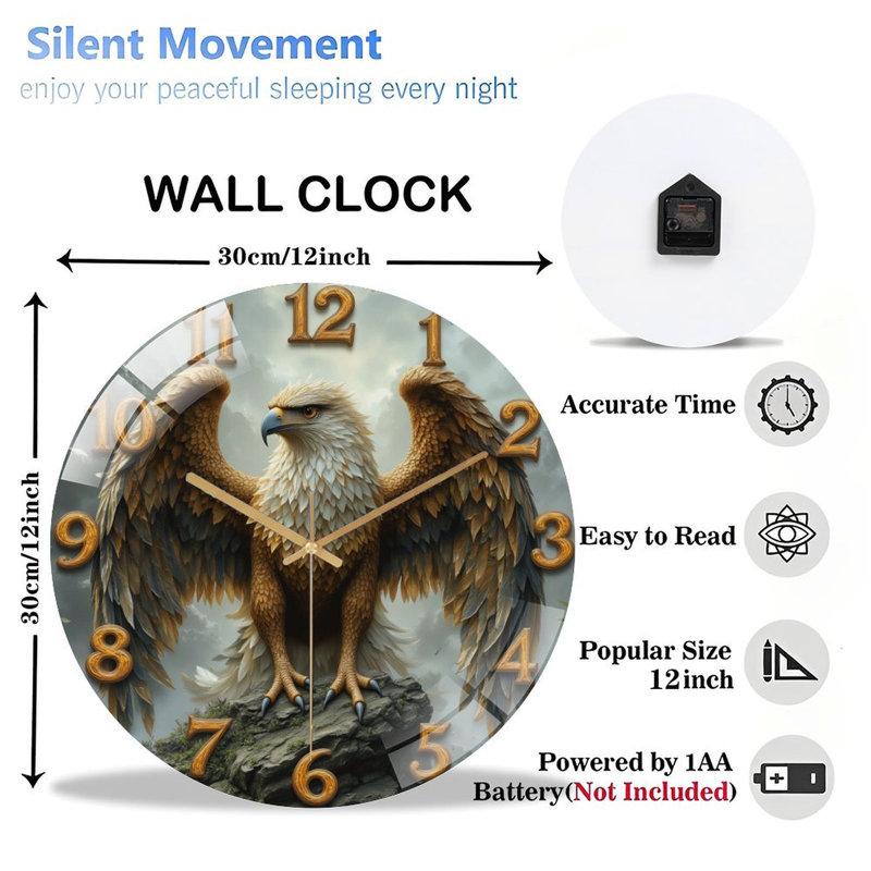 Horloge murale à thème aigle Eagle
