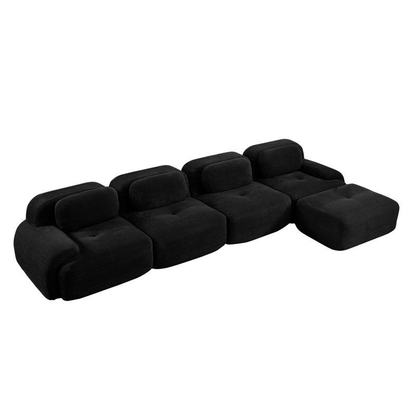 Modulaire 4 avec velours côtelé lisse, conception antidérapante et éponge à rebond rapide pour une vie confortable