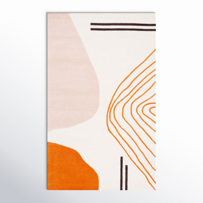 Felipe Ivory Rust Hand-Woven Abstract Wool Rug