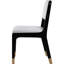 Ensemble de 2 chaises de salle à manger de style bord de mer, noires et blanches, avec dossier plein, assise rembourrée et pieds en bois d'hévéa. Revêtement en cuir PU moderne et pieds en bois pour une chambre aérée.