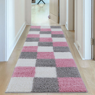 Myshaggy Collection Rugs Geometric Design in Pink