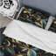 Ensemble de housse de couette Hollywood Opulent Charm Gold and Black II - Floral-213937669