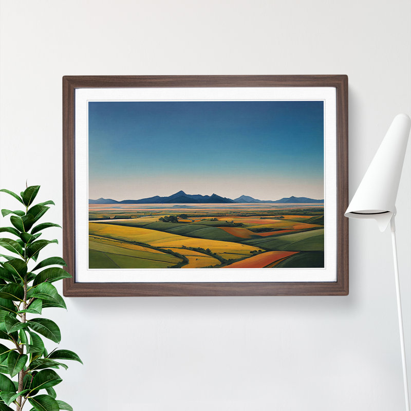 Stunning Mountain Landscape - Single Picture Frame Print, Walnut, 34cm H x 46cm W x 2cm D