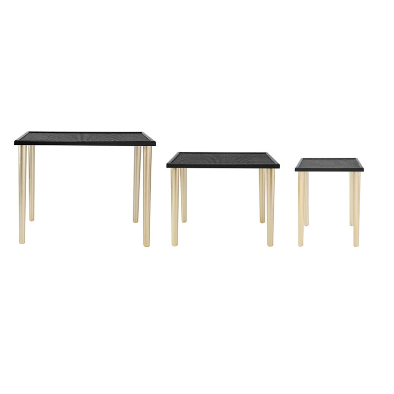 Versatile Nesting Tables Solid Wood Bohemian Style Living Room Furniture