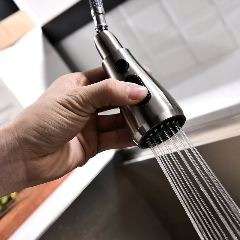 Robinet tactile en nickel brossé, extractible, laiton à poignée simple, 3 modes pour évier de cuisine, installation pratique du lavabo, effet d'économie d'eau, méthode d'utilisation