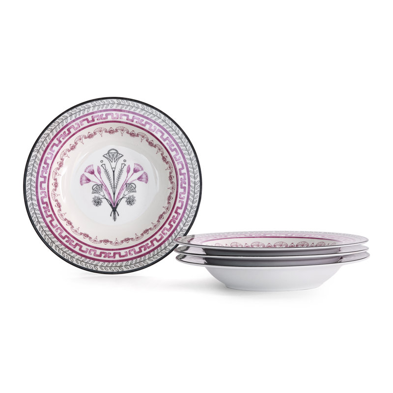 Marchesa Serengeti 4-Piece Pasta Bowl Set Porcelain