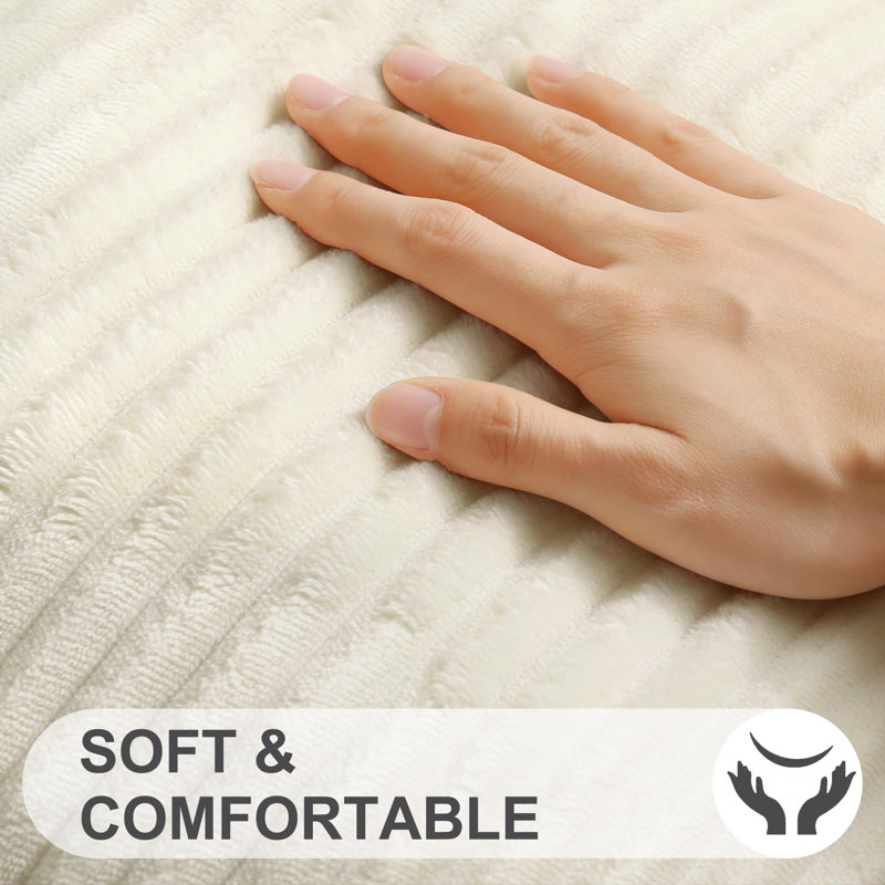 Coussins décoratifs décoratifs 22 x 22, ensemble de 2 housses de coussin moelleuses en flanelle moelleuse à double face pour canapé, décoration intérieure, beige